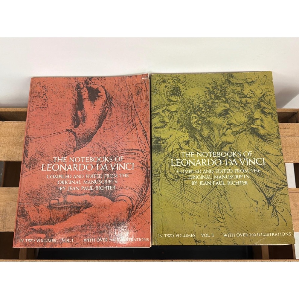 Notebooks of Leonardo Da Vinci Jean Paul Richter 2 Vol Set Dover 1970 Paperback